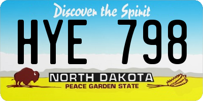 ND license plate HYE798