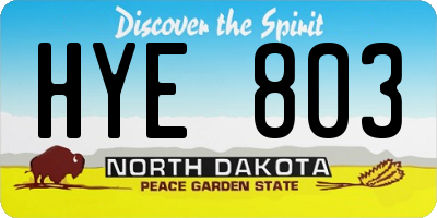 ND license plate HYE803