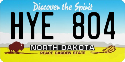 ND license plate HYE804