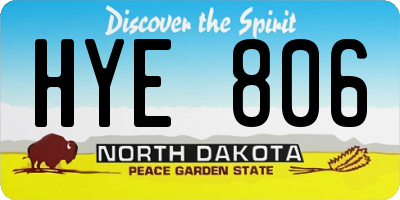ND license plate HYE806