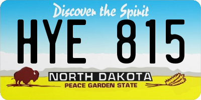 ND license plate HYE815