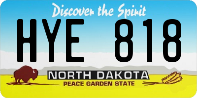 ND license plate HYE818