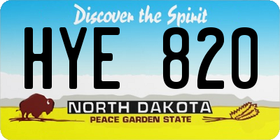 ND license plate HYE820
