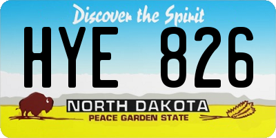 ND license plate HYE826