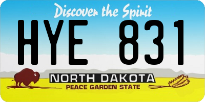 ND license plate HYE831