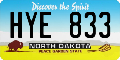 ND license plate HYE833