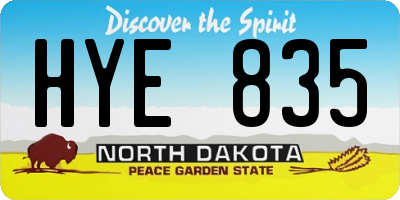 ND license plate HYE835