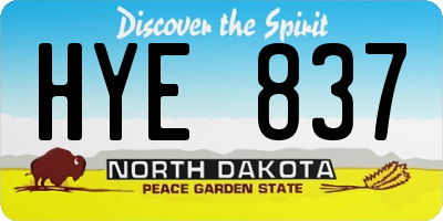 ND license plate HYE837