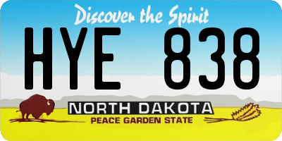 ND license plate HYE838