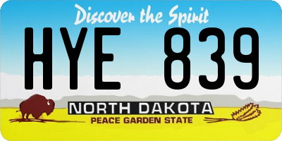 ND license plate HYE839