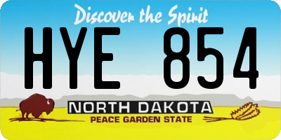 ND license plate HYE854