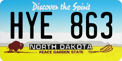 ND license plate HYE863