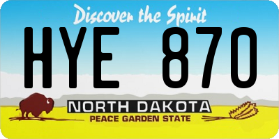 ND license plate HYE870
