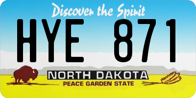 ND license plate HYE871