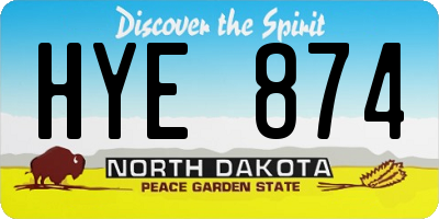 ND license plate HYE874
