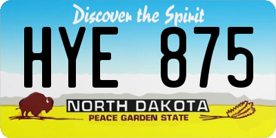 ND license plate HYE875
