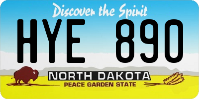 ND license plate HYE890