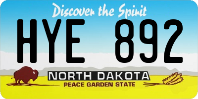 ND license plate HYE892