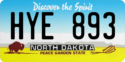 ND license plate HYE893