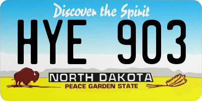 ND license plate HYE903