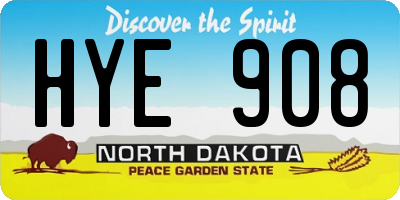 ND license plate HYE908
