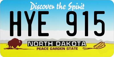 ND license plate HYE915