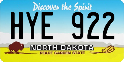 ND license plate HYE922
