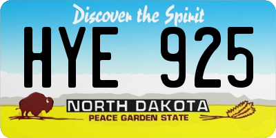 ND license plate HYE925