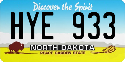 ND license plate HYE933