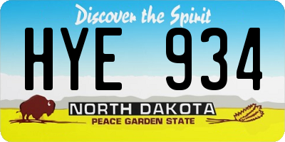 ND license plate HYE934