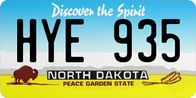 ND license plate HYE935
