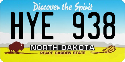 ND license plate HYE938