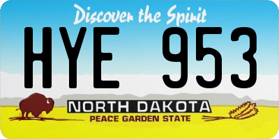 ND license plate HYE953