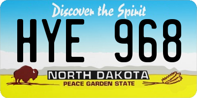 ND license plate HYE968