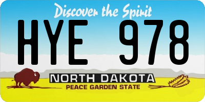 ND license plate HYE978