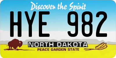 ND license plate HYE982