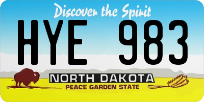 ND license plate HYE983