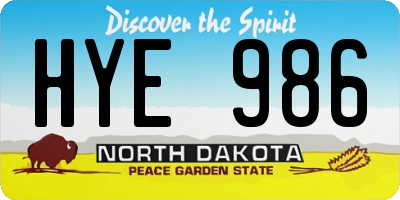 ND license plate HYE986