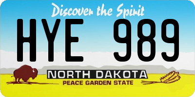 ND license plate HYE989