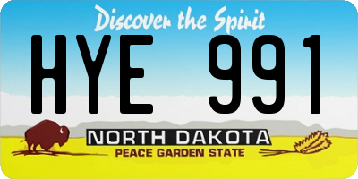 ND license plate HYE991