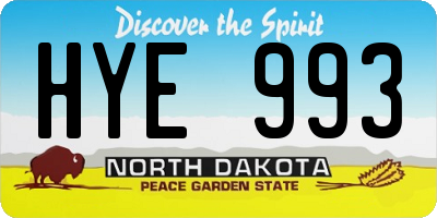 ND license plate HYE993