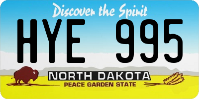ND license plate HYE995