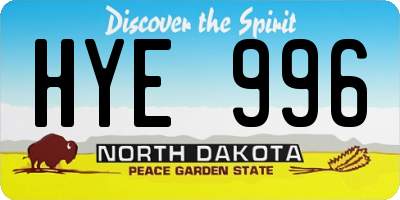 ND license plate HYE996