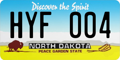 ND license plate HYF004
