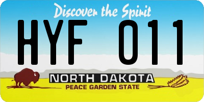 ND license plate HYF011