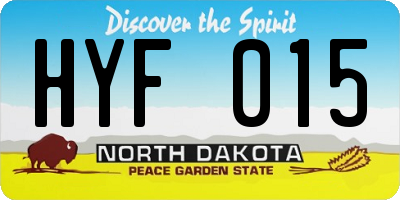 ND license plate HYF015