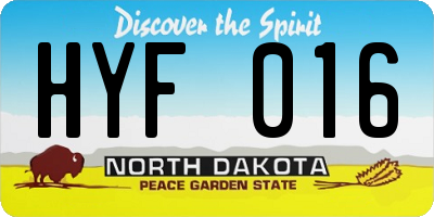 ND license plate HYF016