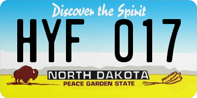 ND license plate HYF017