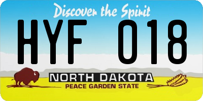 ND license plate HYF018