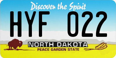 ND license plate HYF022
